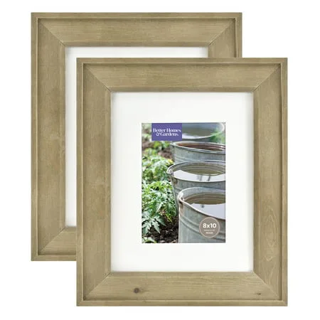Better Homes & Gardens 8x10/5x7 Rustic Wood Picture Frame, 2pk