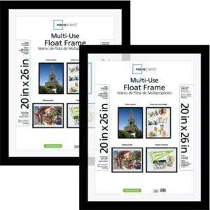 Mainstays 20x26 Float Poster and Picture Frame, Black, Set of 2