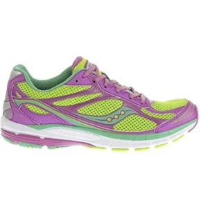 Saucony Girls Ride 7 Athletic Tennis Shoes, Slime/Magenta, 7 Kids US