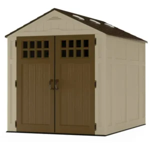 Suncast EverettÂ® Storage Shed for Backyard, Vanilla, 6'x8', 306 cu. ft.