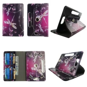 Sparkly Butterfly tablet case 7 inch for Asus Nexus 7" 7inch android tablet cases 360 rotating slim folio stand protector pu leather cover travel e-reader cash slots
