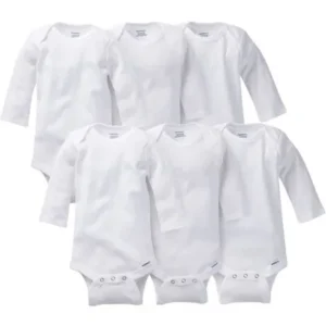 Gerber Newborn Baby Unisex Onesies Brand Long Sleeve Bodysuit, 6-Pack