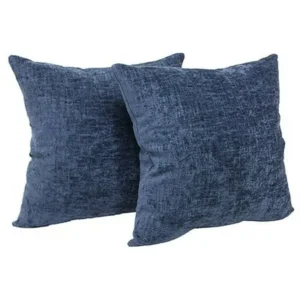 Mainstays Chenille Decorative Throw Pillow, 18" x 18", Navy, 2 Pack