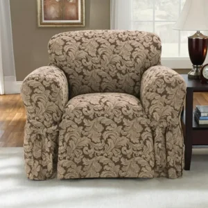 Sure Fit Scroll Brown Chair Slipcover