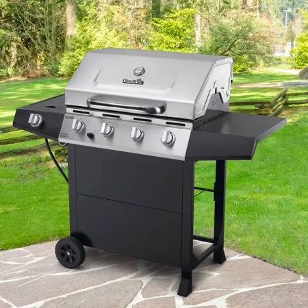 Char-Broil 4-Burner Gas Grill, Stainless Steel/Black
