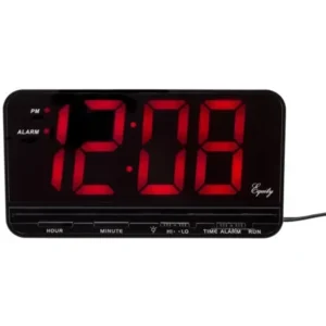 Equity by La Crosse 30402 Extra-Large 3 In. Red LED Electric Alarm Clock with HI/LO settings