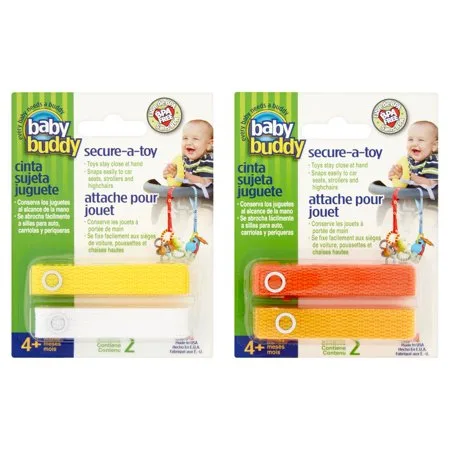Baby Buddy Secure-A-Toy Toy Strap 4+ Months, 4 count