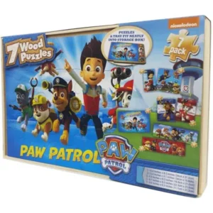 Nickelodeon Paw Patrol 7 Wood Jigsaw Puzzles in Wood Storage Box