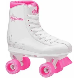 Roller Star 350 Girls' Quad Skates, White/Pink