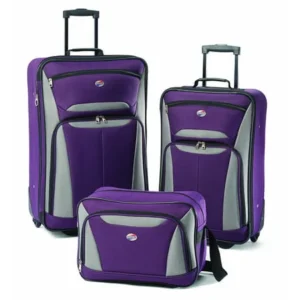 American Tourister Luggage Fieldbrook II 3 Piece Set (Purple/Grey)