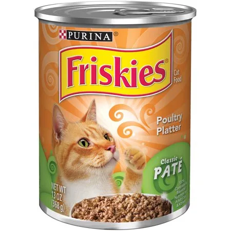 Purina Friskies Classic Pate Poultry Platter Cat Food 13 oz. Can