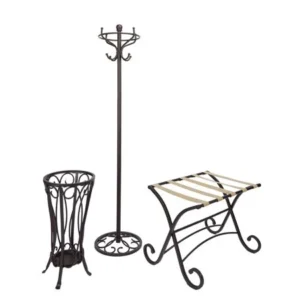 3-Piece Coat Rack, Luggage Rack and Umbrella Stand, Oil-Rubbed Bronze