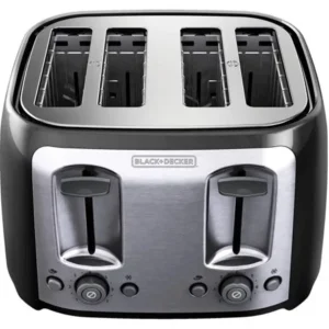 BLACK+DECKER 4-Slice Multi-Function Toaster, Bagel Toaster, Black TR1478BD