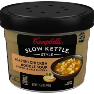 Campbell'sÂ Slow Kettle Style Roasted Chicken Noodle Soup with White Meat Chicken, 15.5 oz. Tub