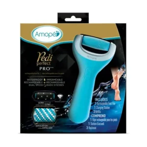 Amope Pedi Perfect Pro Rechargeable Foot File, Dual- Speed with Diamond Crystals for Feet, Hard and Dead Skin â€“ Ultra Coarse Refill Head (Blue Gadget), 1 Count