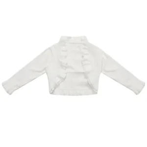 Richie House Girls' Cardigan Sweater with Ruffled Collar and Bottom RH1585