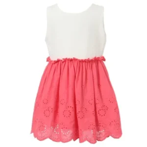 Richie House Girls' Dress With Contrasted Fancy Skirt RH1666