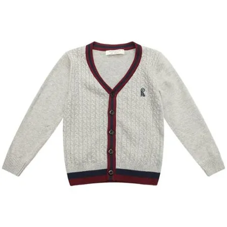 Richie House Boys' Classic Cardigan Sweater with R Embroidery RH1693
