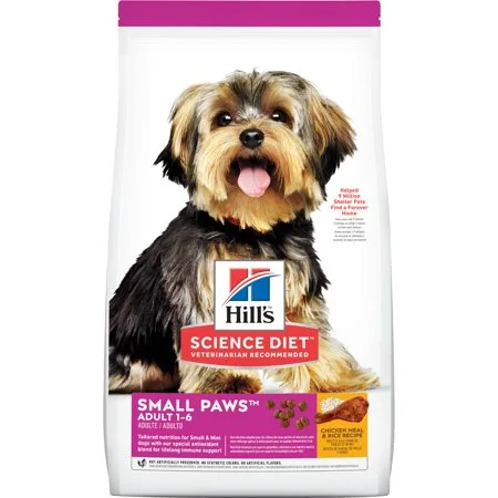 Hill's Science Diet Adult Small Paws Chicken Meal & Rice Recipe Dry Dog Food, 4.5 lb bag