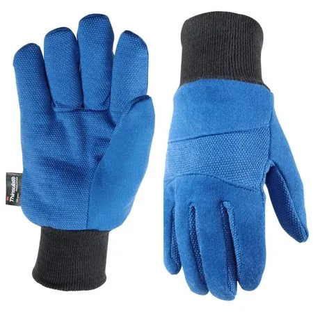 Wells Lamont Insulated Thinsulate Jersey Cold Weather Work Gloves, Blue
