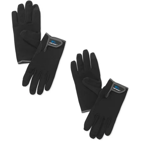 Wells Lamont Synthetic Leather High Dexterity Work Gloves with Touch Screen Technology, Black, 2-Pack