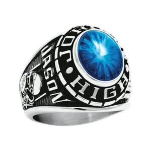 Personalized Men's Oval Class Ring available in Valadium Metals, Silver Plus and Yellow and White Gold