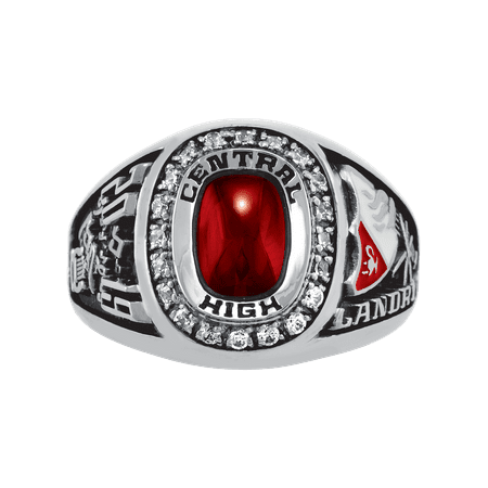 Personalized Women's USA Premiere Class Ring available in Valadium Metals, Silver Plus, 10kt and 14kt Yellow and White Gold