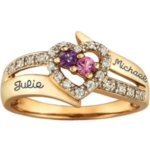 Personalized Keepsake Enchantment Promise Ring with Birthstones