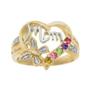 Keepsake Personalized Family JewelryÂ Birthstone Blessing Mother's Ring available in Sterling Silver, Gold and White Gold