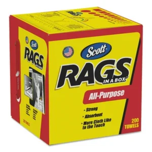 Scott Rags In A Box (75260), White, 200 Shop Towels per Box