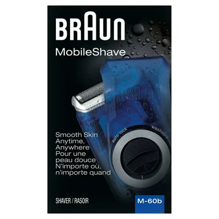 Braun M60b Mens Washable Mobile Shaver, Wide Floating Foil