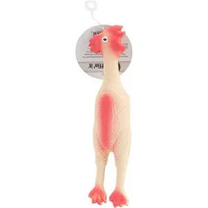 Small Rubber Chicken Dog Toy 9" Tall