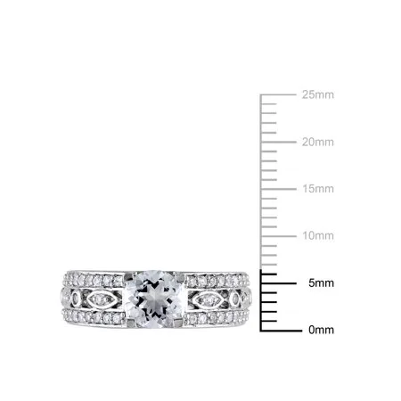 1-7/8 Carat T.G.W. White Sapphire Sterling Silver Filigree Engagement Ring