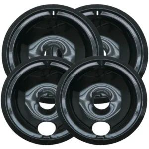 Range Kleen P119204XN Black Porcelain Drip Pans, Style B, Multipack