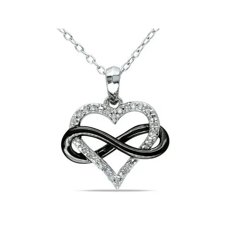 1/10 Carat T.W. Two-Tone Sterling Silver Infinity Heart Necklace