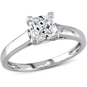 Miabella 1 Carat T.G.W. Princess-Cut Created White Sapphire 10kt White Gold Solitaire Engagement Ring