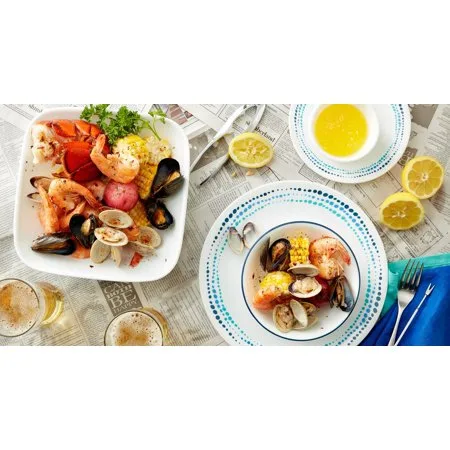 Corelle 16-Piece Livingware Ocean Blues Dinnerware Set
