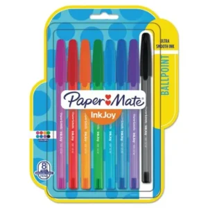Paper Mate InkJoy 100 Ballpoint Stick Pen, 1mm, Assorted, 8/Set