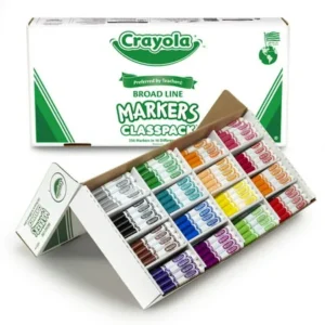 Crayola Non-Washable Classpack Markers, Broad Point, 16 Classic Colors, Pack Of 256