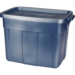 Rubbermaid Roughneck 18 Gal. Storage Box, Dark Indigo Metallic (Set of 12)