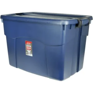 Rubbermaid Roughneck Latching Tote, 140 Qt (35 Gal), Blue, Set of 6