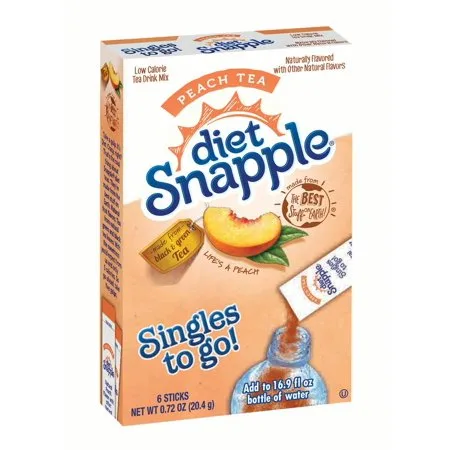 Diet Snapple Drink Mix, Peach, .72 Oz, 6 Count, 1 Count