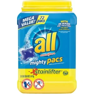 all Mighty Pacs Laundry Detergent, Stainlifter, Tub, 72 Count