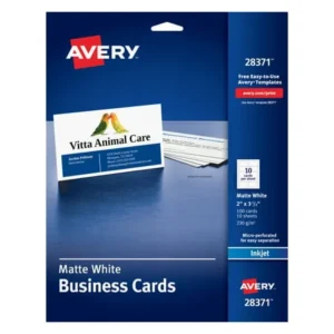 Avery Business Cards, Matte, Two-Sided Printing, 100 Cards (28371)