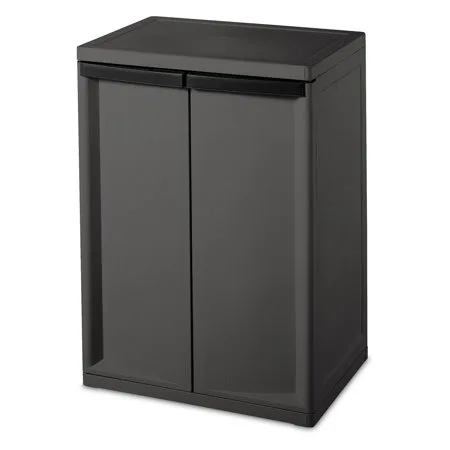 Sterilite 2 Shelf Cabinet - Flat Gray, Case of 1