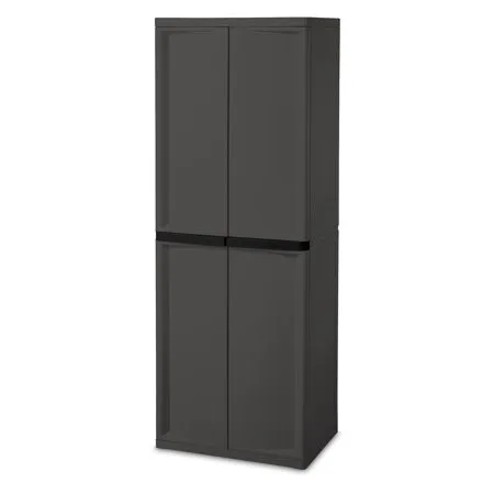 Sterilite 4 Shelf Cabinet, Flat Gray