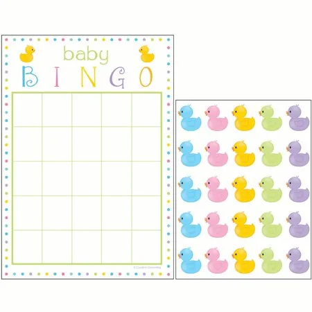 Way to Celebrate Baby Shower Bingo Game with Stickers, 10-pack