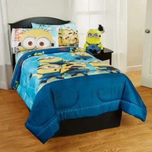 Despicable Me Comforter, Kids Bedding, Twin/Full, Reversible, Blue, Minions