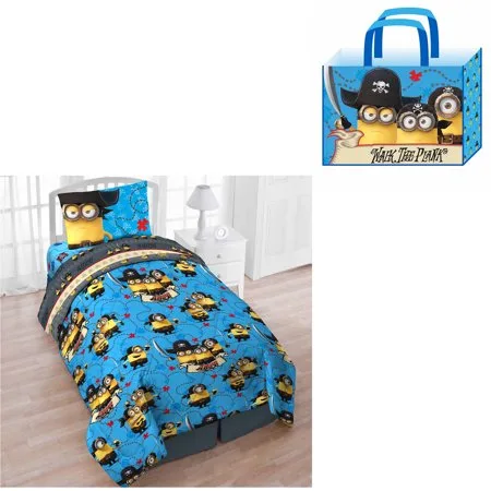 Universal's Despicable Me Minions Treasure Cove Twin 4-Piece Bed in a Bag with Bonus Tote