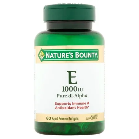Nature's Bounty Vitamin E Pure dl-Alpha, 1000 IU Softgels, 60ct